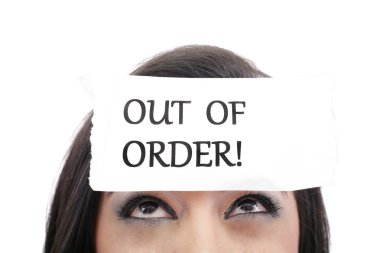 Employee out of order, isolated on white clipart