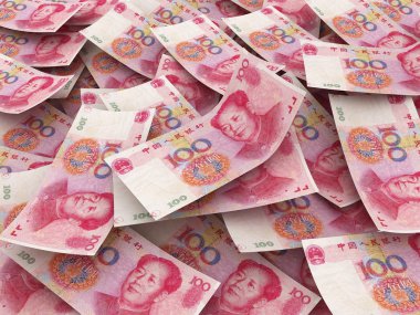 Çin 100 yuan 100 yuan Ürün reçetelerinden yığını içinde yüz bill