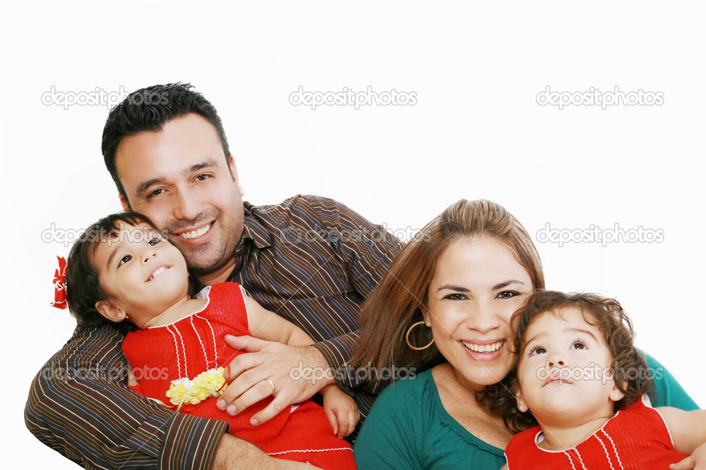 Family portrait looking happy and smiling