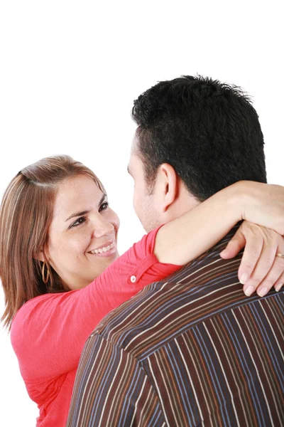 Retrato de pareja feliz abrazándose con amor —  Fotos de Stock