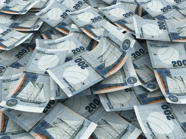 Vele 200 bankbiljetten van Kaapverdië. 200 escudos valuta. — Stockfoto