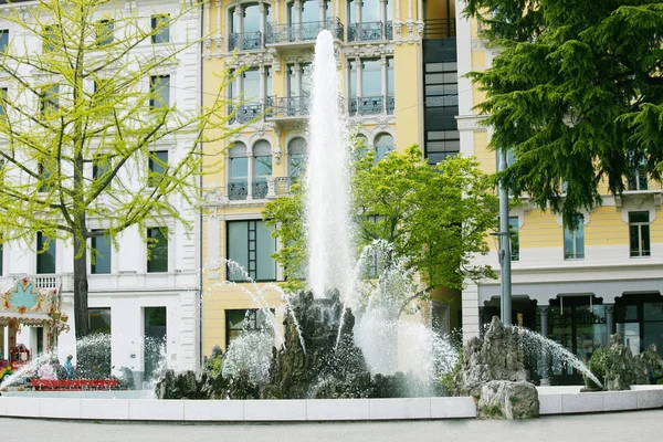 Fuente, Lugano, Suiza — Foto de Stock
