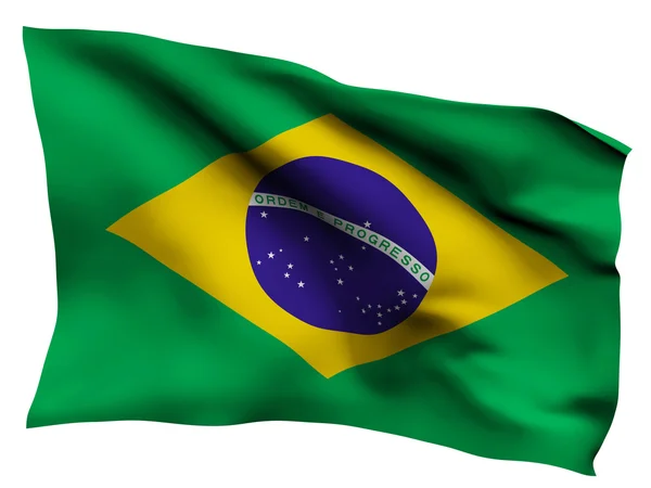 Brazil flag satin texture — Stock Photo, Image