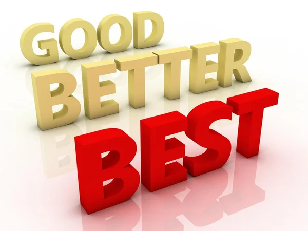 Good Better Best Representing Ratings And Improvement — Stock Photo, Image