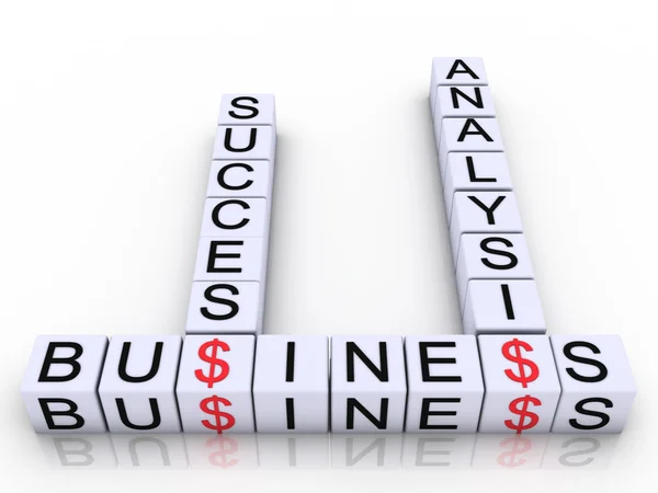 Cubes with letters arranged in words business, analisis and succ — Stock Photo, Image