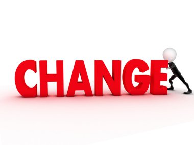 3d küçük kişi bir kelime değişikliği bastırıyor