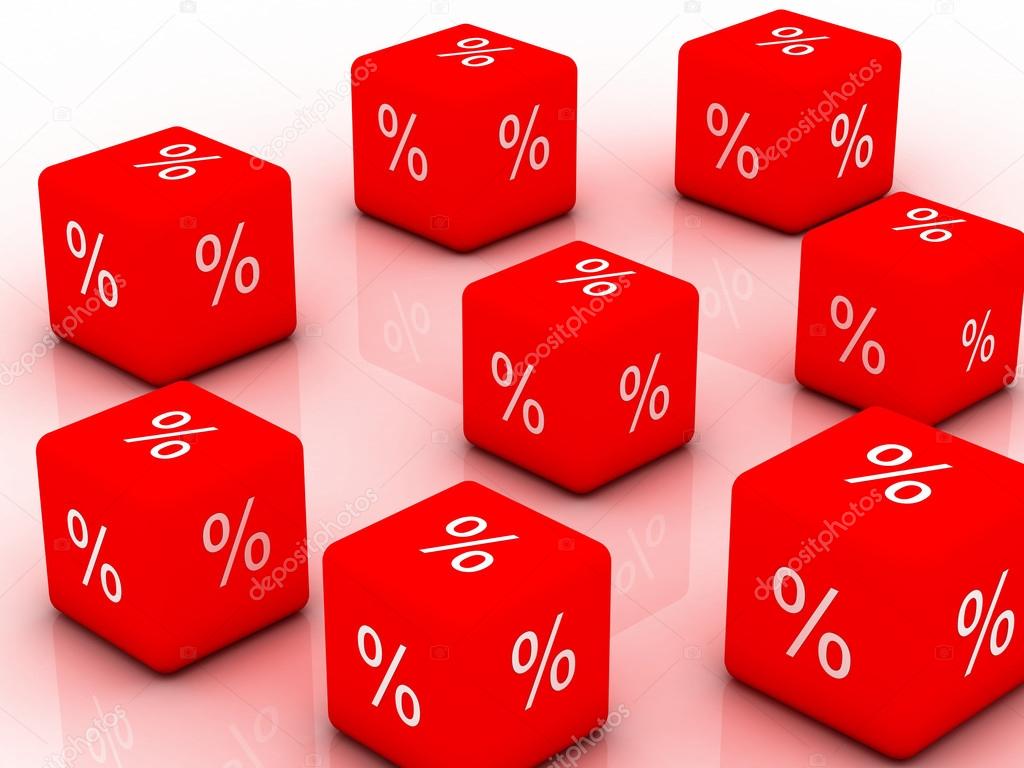 3d a cube with percent sign