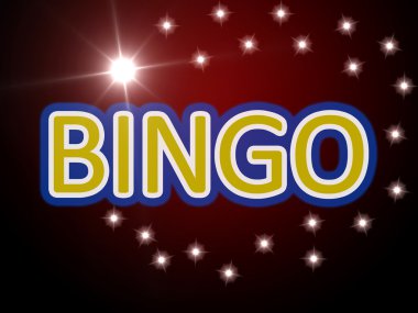 Bingo kelime bir film sahnesi arka planda