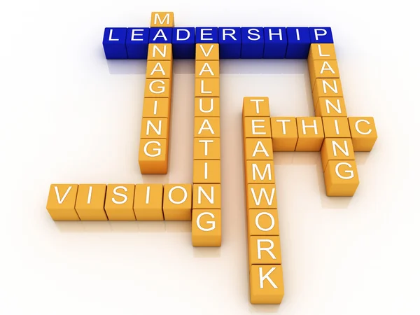 3d Leadership in word cloud — Stock Photo, Image