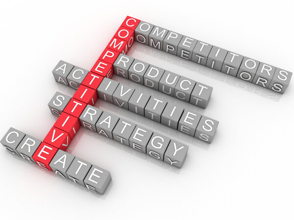 3d иллюстрация конкурентных преимуществ бизнеса
