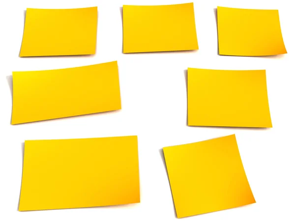 Nota vara amarelo isolado no fundo branco — Fotografia de Stock