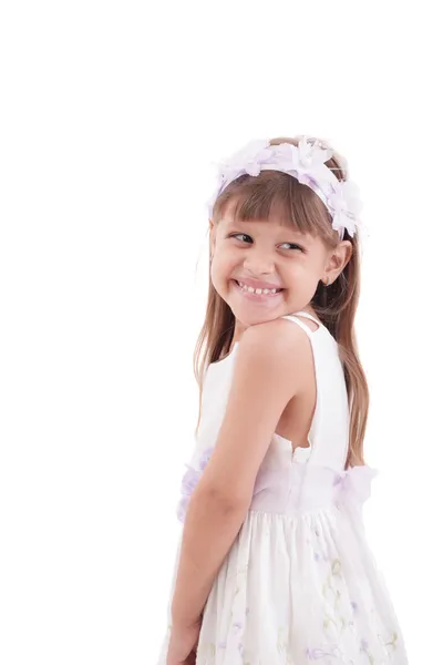 Portrait of a emotional beautiful little girl — Stock Photo, Image