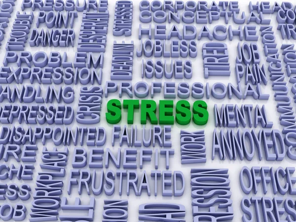 Concepto de estrés 3d (nube de palabras ) — Foto de Stock