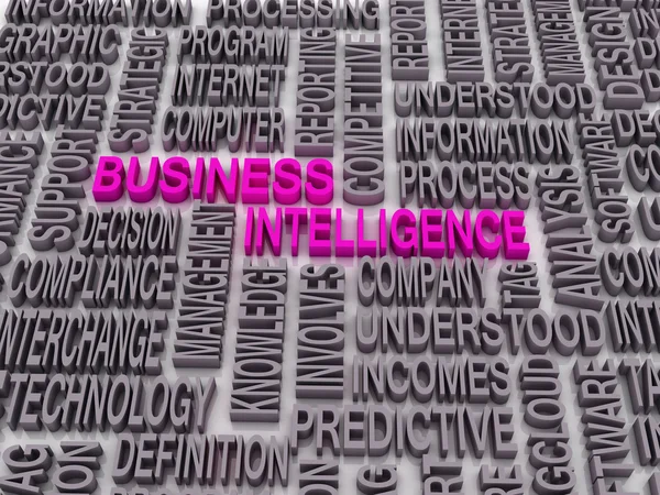 3d Word cloud - business intelligence — Stock Photo, Image
