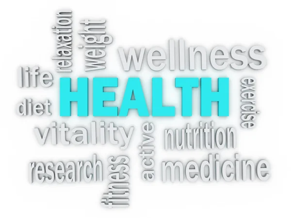 3d The word Health of words related to healthcare — Stock Photo, Image