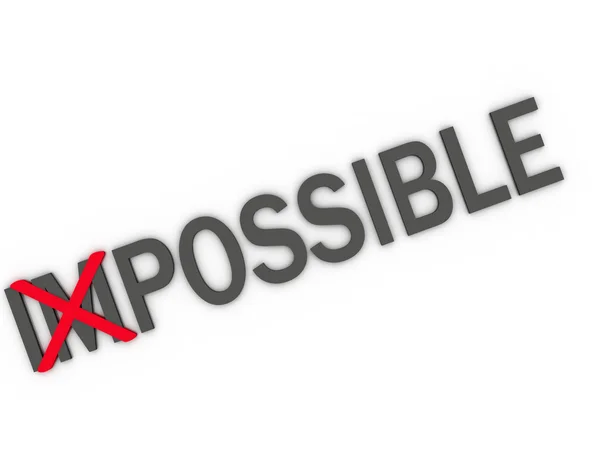 3d imagen cambiar la palabra imposible a posible — Foto de Stock