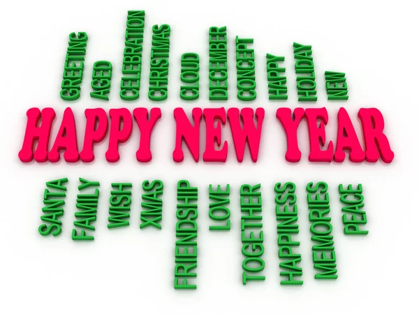 3D imagen gelukkig Nieuwjaar in wolk van de markering — Stockfoto