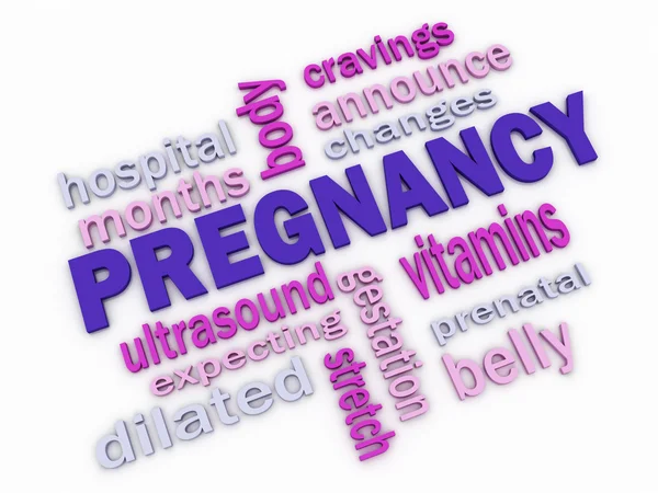 3d Pregnancy Word Cloud Concept with great terms — Stock Photo, Image