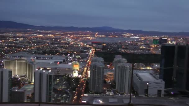 Beautiful view of the city of Las Vegas in the sunset — Stock Video