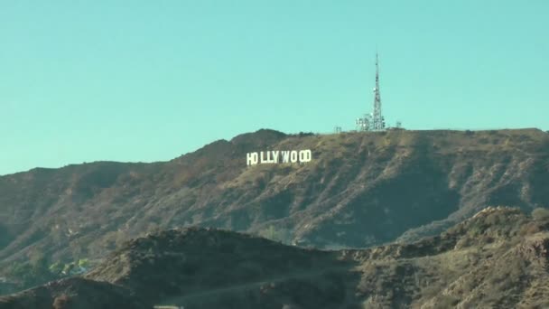 Los angeles - circa 2014: hollywood teken in los angeles, Californië op circa 2014. — Stockvideo