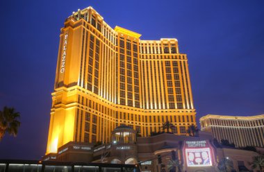 Las vegas - 29 Ocak: palazzo hotel günbatımında 29 Ocak 2