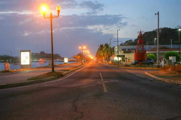 Περιοχή προβολής για το causeway amador στο ηλιοβασίλεμα, το Ειρηνικού e — Φωτογραφία Αρχείου