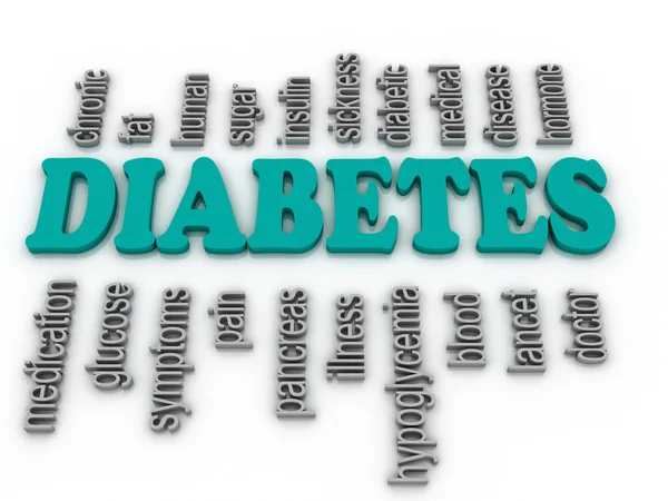 3D imagen Word cloud - diabetes — Stockfoto