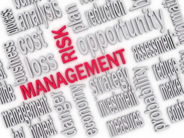 3d Illustration of Wordcloud word tags of risk management — Stock Photo, Image