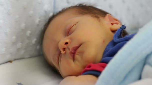 Beautiful sleeping baby — Stock Video