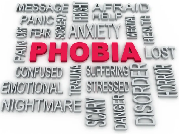 3d Phobia symbol conceptual design isolated on white. Anxiety di — Stock Photo, Image