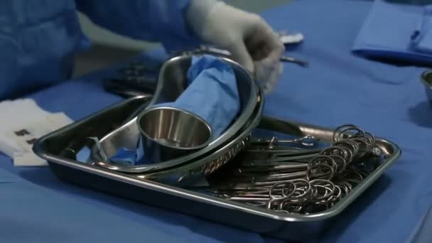 Surgical tools in operation room — Stock Video