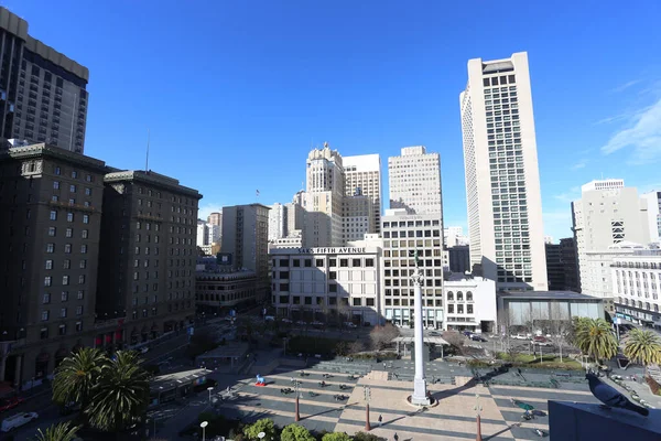 San Francisco États Unis Février 2022 Vue Aérienne Union Square — Photo