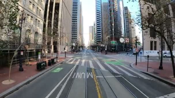 San Francisco Verenigde Staten Februari 2022 City Street Financiële District — Stockvideo