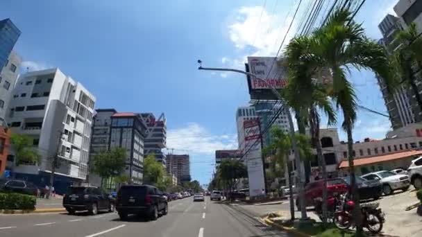 Santo Domingo Dominican Republic April 2022 Pov Main Street Santo — Video Stock