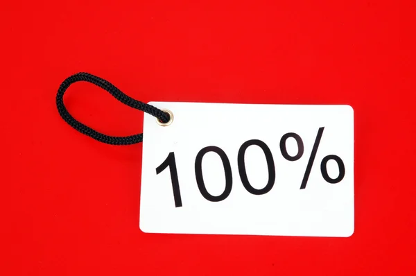 One hundred percent paper tag — Stock Photo, Image