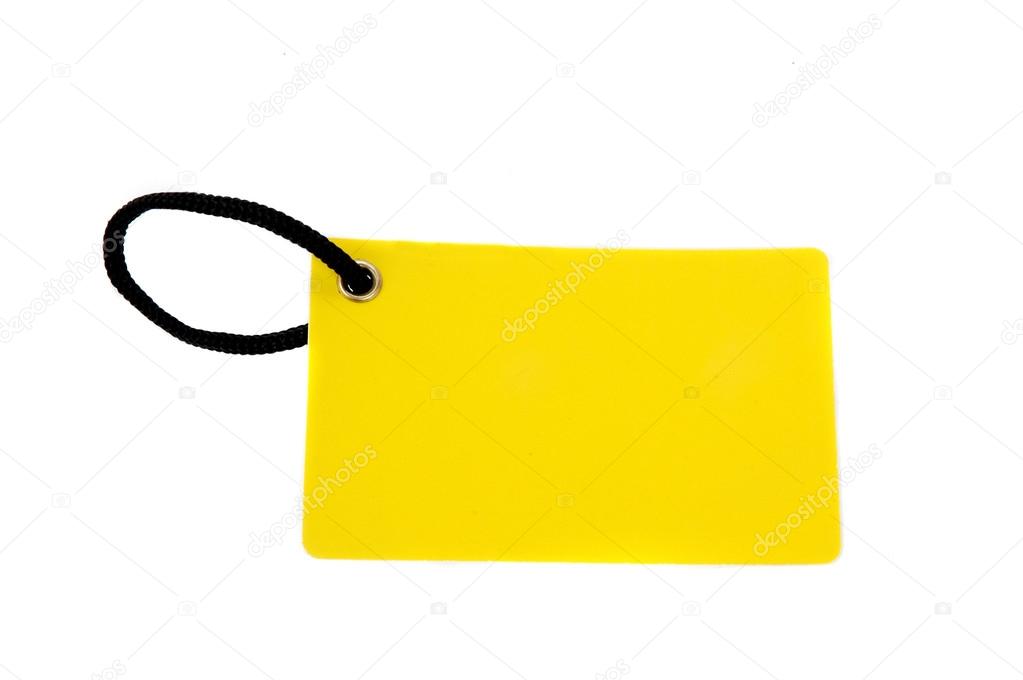Blank yellow paper tag