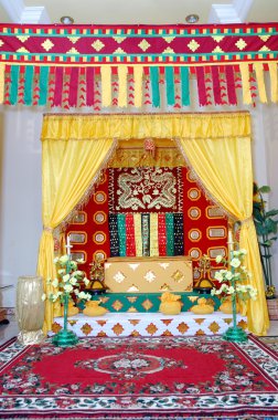 yerli geleneksel düğün koridor borneo Endonezya