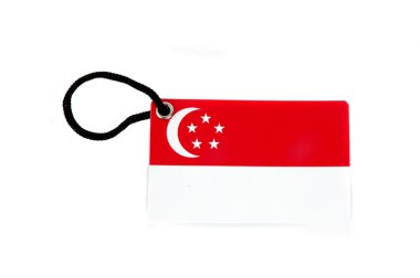 Singapur bayrağı etiketi