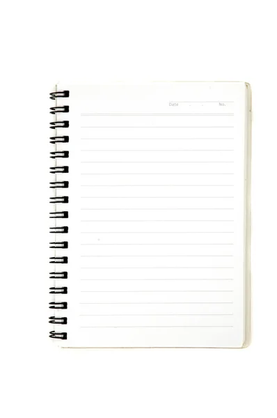 Een geopende lege geribde notebook — Stockfoto