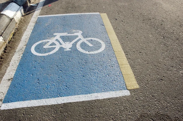 Símbolo de faixa de bicicleta — Fotografia de Stock