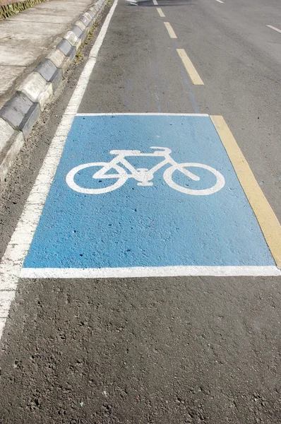 Símbolo de faixa de bicicleta — Fotografia de Stock