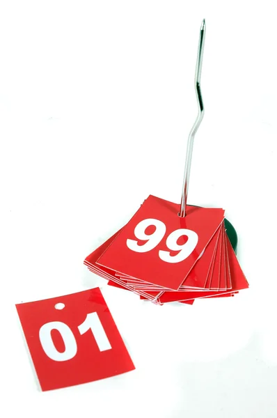 Queue numbers one to ninety-nine — Stock Photo, Image