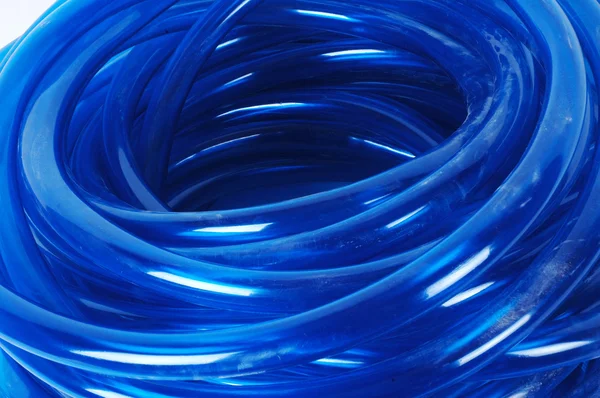 Detailed of blue plastic hose — Stock Photo, Image