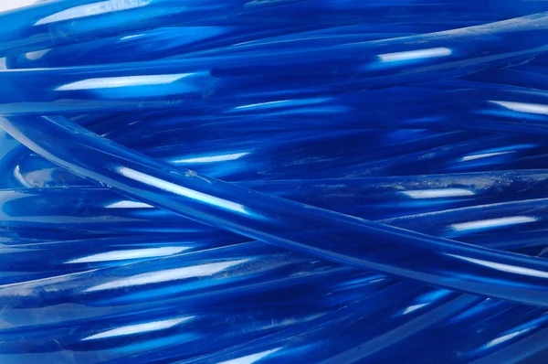 青いプラスチック ホースの詳細 — ストック写真