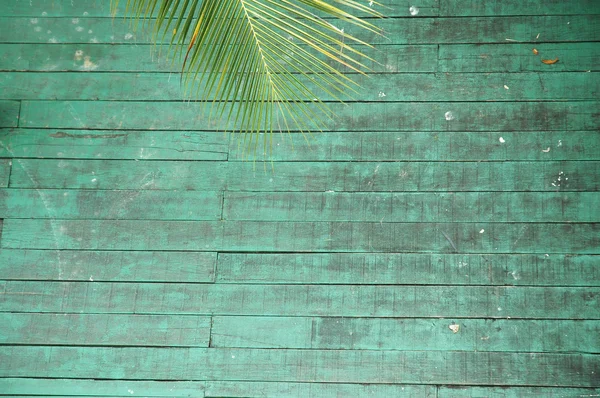 Vecchi pavimenti verdi in legno — Foto Stock