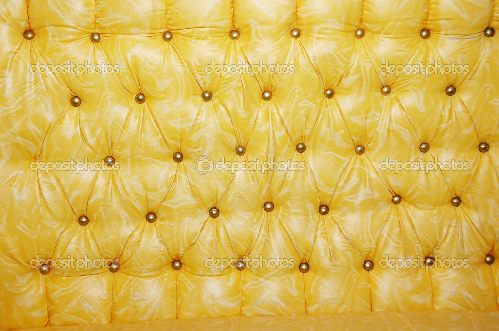 Texture and pattern of yellow leather seat upholstery — Stock Photo