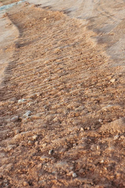 Sentiero trattore in argilla marrone — Foto Stock
