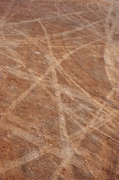 Bike trail in brown clay — Stock Photo, Image