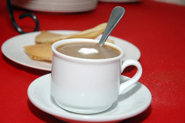 Coffee with creamer — Stock Photo, Image