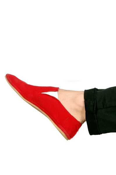 Bir kırmızı spor ayakkabılar — Stok fotoğraf